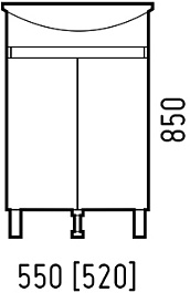 Corozo Тумба под раковину Джуно 55 New белая – фотография-3